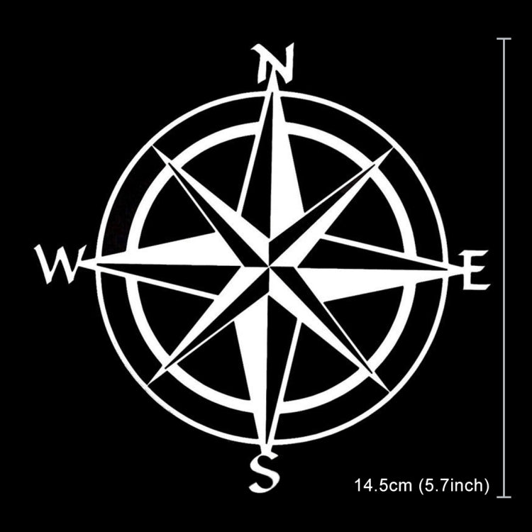 10 PCS Car Compass Pattern Random Decorative Sticker White