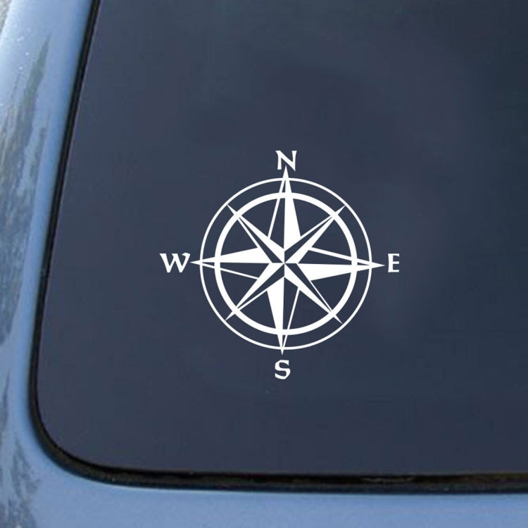 10 PCS Car Compass Pattern Random Decorative Sticker White