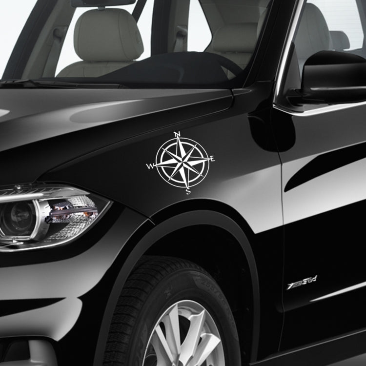 10 PCS Car Compass Pattern Random Decorative Sticker White