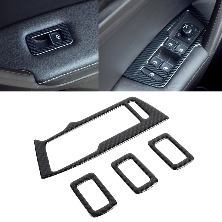 Car Carbon Fiber Window Glass Lifter Panel Decorative Sticker for Volkswagen Tiguan L 2019-2021