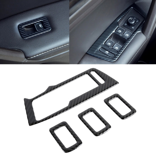 Car Carbon Fiber Window Glass Lifter Panel Decorative Sticker for Volkswagen Tiguan L 2019-2021