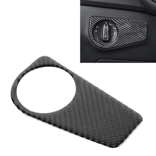 Car Carbon Fiber Headlight Switch Panel Decorative Sticker for Volkswagen Tiguan L 2019-2021, Low Configuration