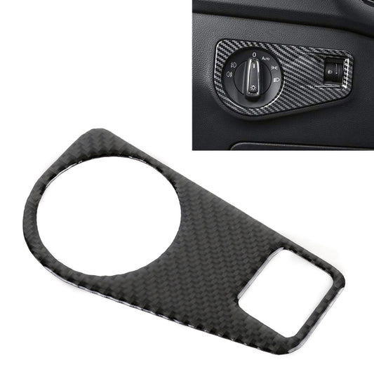 Car Carbon Fiber Headlight Switch Panel Decorative Sticker for Volkswagen Tiguan L 2019-2021, High Configuration