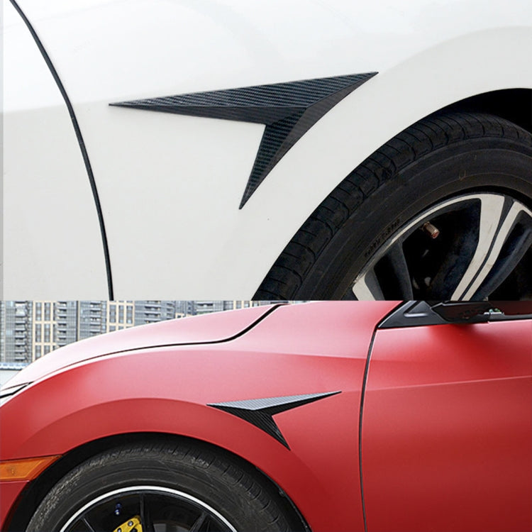 Modified Fender Side Wing Sticker Blade Side Shark Gill Car Body Decorative Sticker for Honda 10th Generation Civic, Carbon Fiber