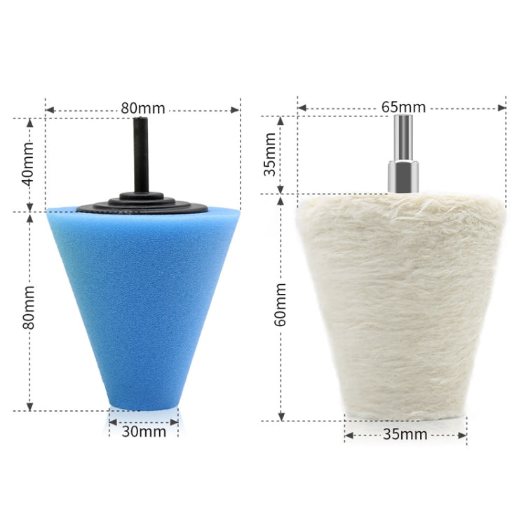 6 in 1 3 inch Car Polishing Disc Set Wheel Rim Polishing Waxing Sponge