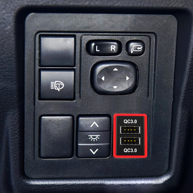 Car QC3.0 Fast Charge USB Interface Modification Charger for Toyota, Cigarette Lighter to Take Power