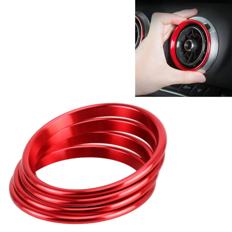 4 PCS Car Metal Air Outlet Decorative Outside Ring for Audi A3 / S3 / Q2L