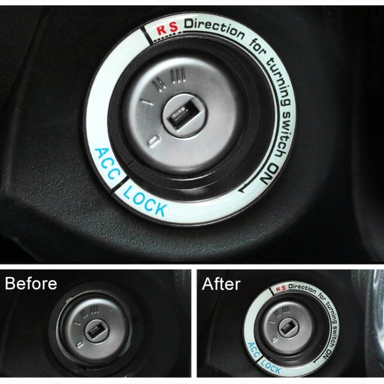 For Ford Fluorescent Aluminum Alloy Ignition Key Ring, Inside Diameter: 3.2cm, For Ford (Black), For Ford (Gold), For Ford (Red), For Ford (Silver), For Ford  (Sky Blue)