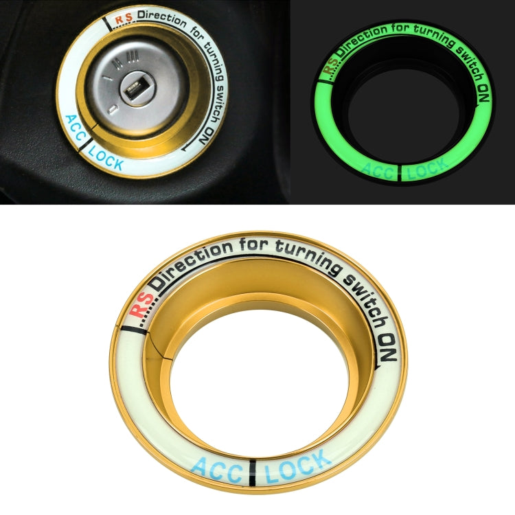 For Ford Fluorescent Aluminum Alloy Ignition Key Ring, Inside Diameter: 3.2cm, For Ford (Black), For Ford (Gold), For Ford (Red), For Ford (Silver), For Ford  (Sky Blue)