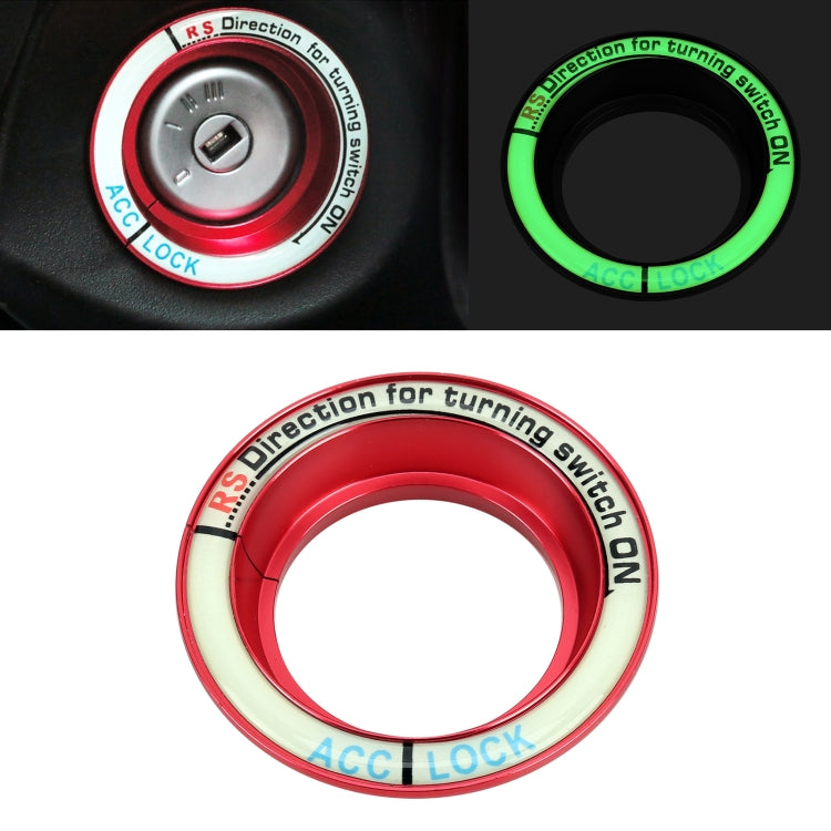For Ford Fluorescent Aluminum Alloy Ignition Key Ring, Inside Diameter: 3.2cm, For Ford (Black), For Ford (Gold), For Ford (Red), For Ford (Silver), For Ford  (Sky Blue)