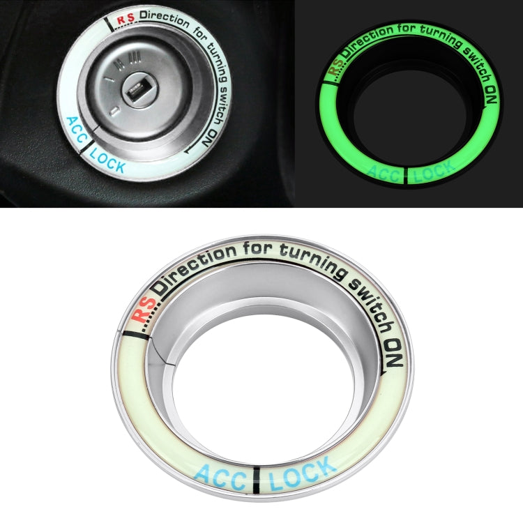 For Ford Fluorescent Aluminum Alloy Ignition Key Ring, Inside Diameter: 3.2cm, For Ford (Black), For Ford (Gold), For Ford (Red), For Ford (Silver), For Ford  (Sky Blue)