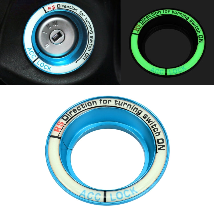 For Ford Fluorescent Aluminum Alloy Ignition Key Ring, Inside Diameter: 3.2cm, For Ford (Black), For Ford (Gold), For Ford (Red), For Ford (Silver), For Ford  (Sky Blue)