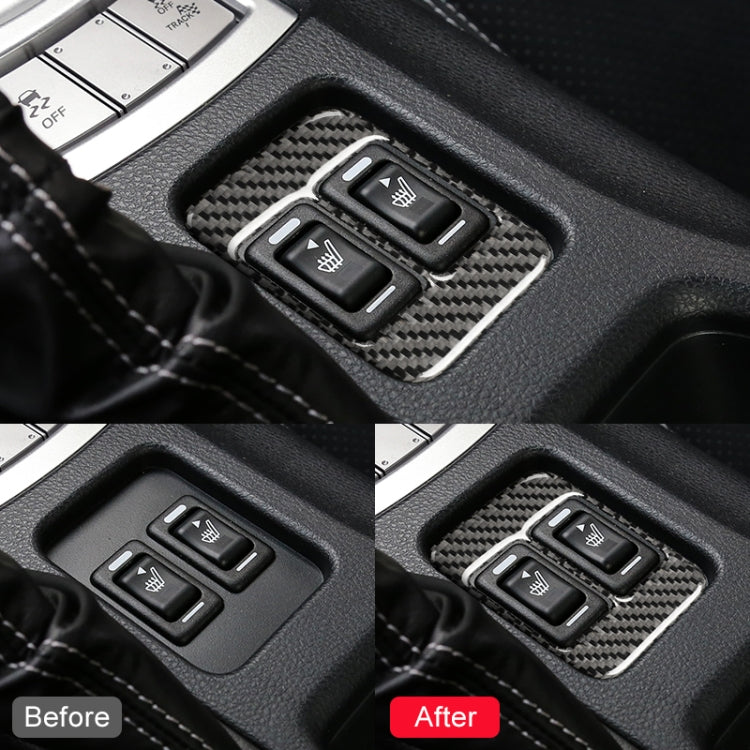 Car Carbon Fiber Seat Heating Panel Decorative Sticker for Subaru BRZ / Toyota 86 2013-2019, Left and Right Drive Universal with Hole