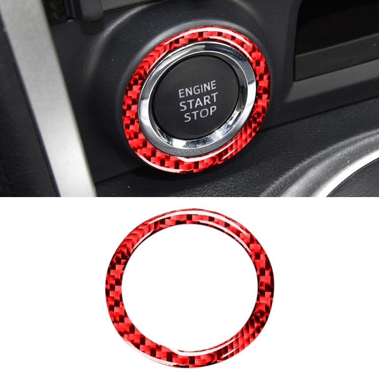 Car Carbon Fiber One-button Start Decorative Sticker for Subaru BRZ / Toyota 86 2013-2017, Left and Right Drive Universal
