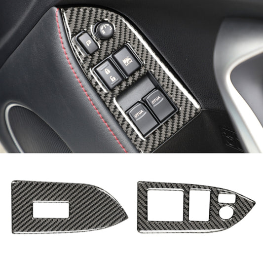 Car Carbon Fiber Window Glass Lifting Panel Decorative Sticker for Subaru BRZ / Toyota 86 2013-2017, Right Drive