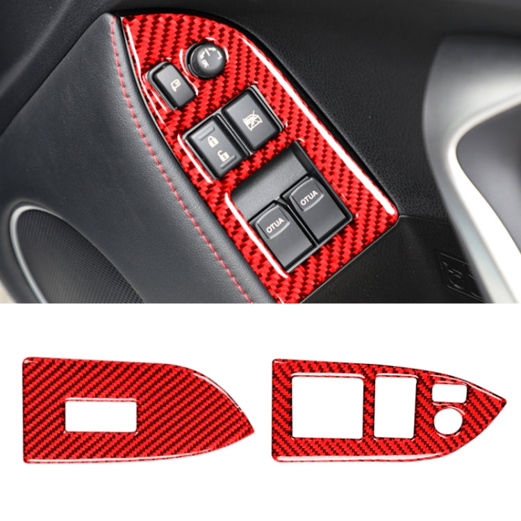 Car Carbon Fiber Window Glass Lifting Panel Decorative Sticker for Subaru BRZ / Toyota 86 2013-2017, Right Drive