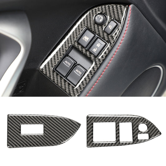 Car Carbon Fiber Window Glass Lifting Panel Decorative Sticker for Subaru BRZ / Toyota 86 2013-2017, Left Drive