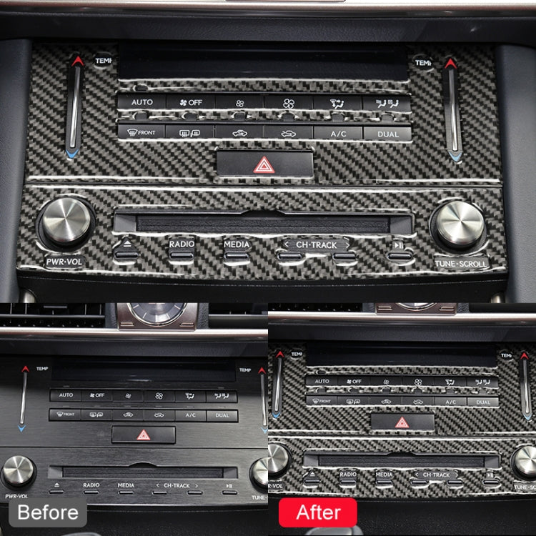 Car Carbon Fiber Air Conditioning CD Panel Decorative Sticker for Lexus IS250 2013-, Left Drive