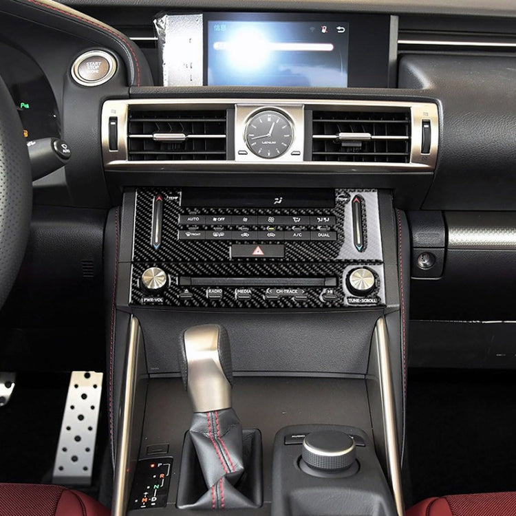 Car Carbon Fiber Air Conditioning CD Panel Decorative Sticker for Lexus IS250 2013-, Left Drive