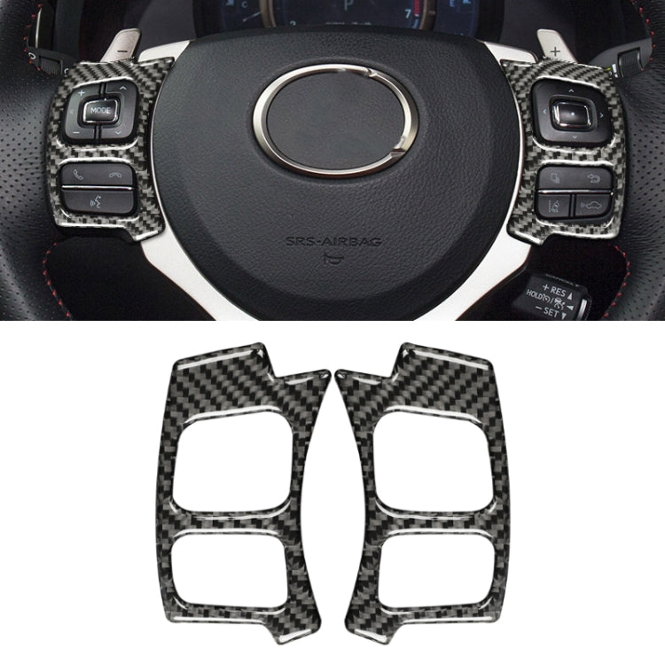 Car Carbon Fiber Steering Wheel Button Decorative Sticker for Lexus IS250 NX200 200t 300h 13-, Left Drive