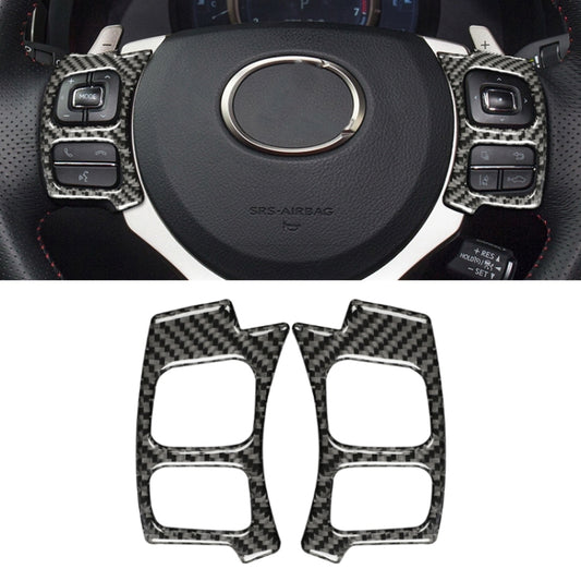 Car Carbon Fiber Steering Wheel Button Decorative Sticker for Lexus IS250 NX200 200t 300h 13-, Left Drive