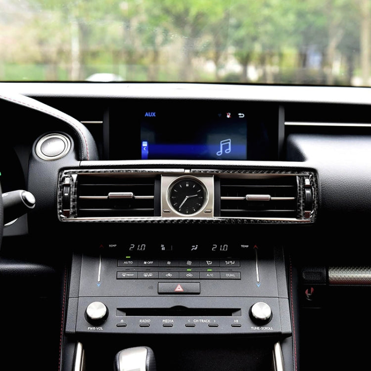 Car Carbon Fiber Central Control Air Outlet Decorative Sticker for Lexus IS250 2013-, Left Drive