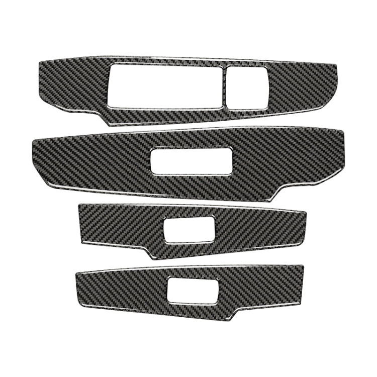 Car Carbon Fiber Window Glass Lifting Panel Button Decorative Sticker for Lexus IS250 2013-, Left Drive A Style