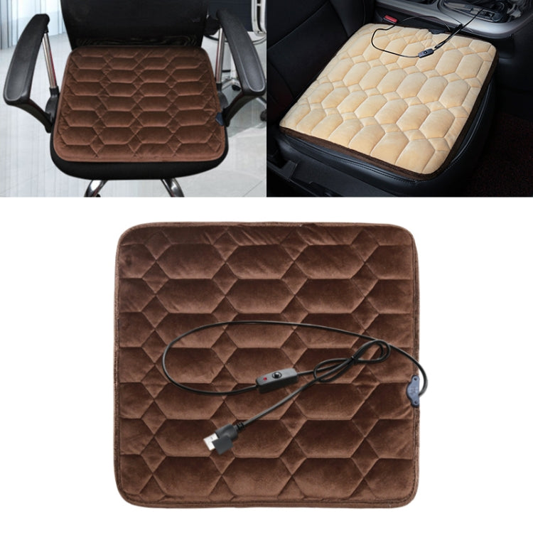 Car USB Seat Heater Cushion Warmer Cover Winter Heated Warm Mat, Style: Square
