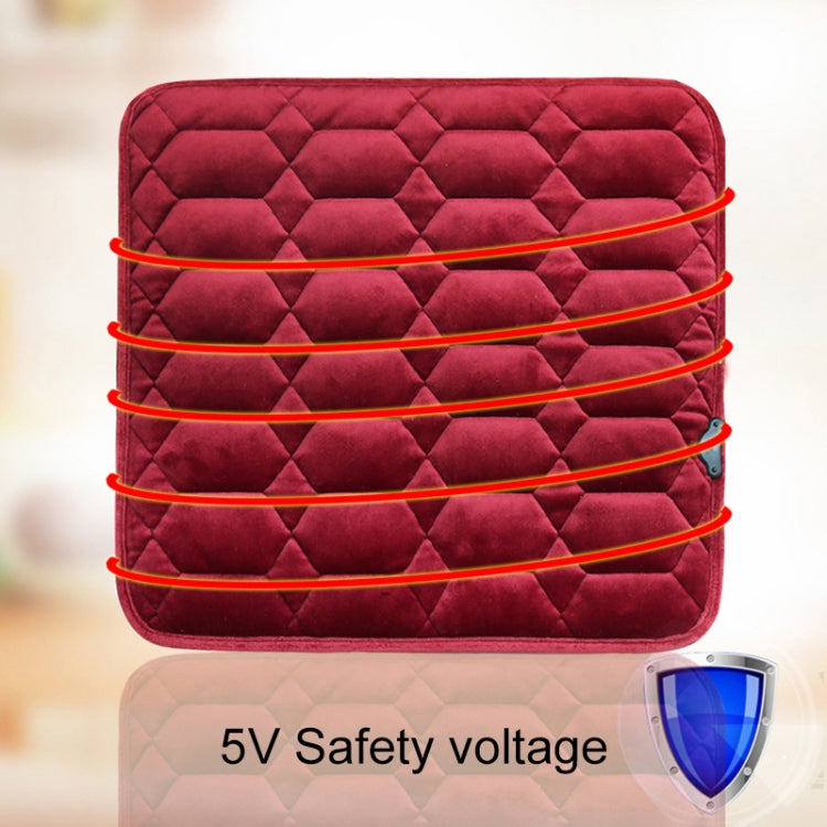 Car USB Seat Heater Cushion Warmer Cover Winter Heated Warm Mat, Style: Square, Square (Red), Square (Black)