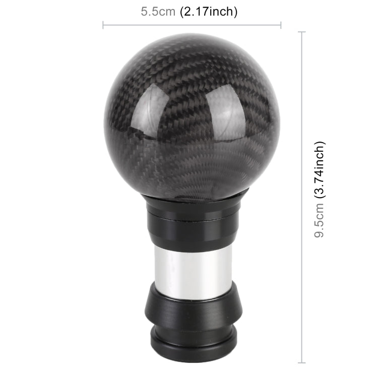 Universal Car Pressable Telescopic Carbon Fiber Gear Head Gear Shift Knob, Length: 9.5cm