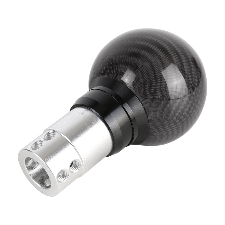 Universal Car Pressable Telescopic Carbon Fiber Gear Head Gear Shift Knob, Length: 9.5cm