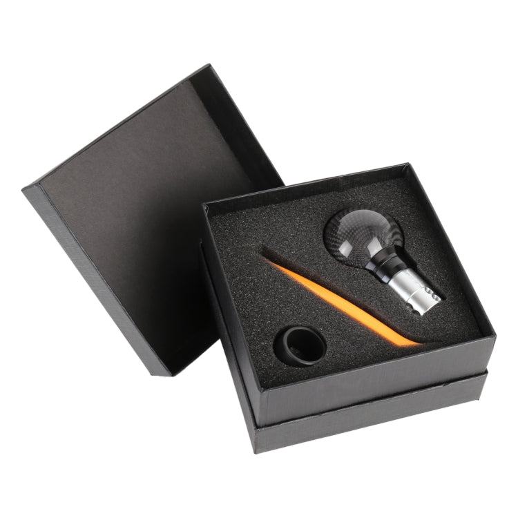 Universal Car Pressable Telescopic Carbon Fiber Gear Head Gear Shift Knob, Length: 9.5cm