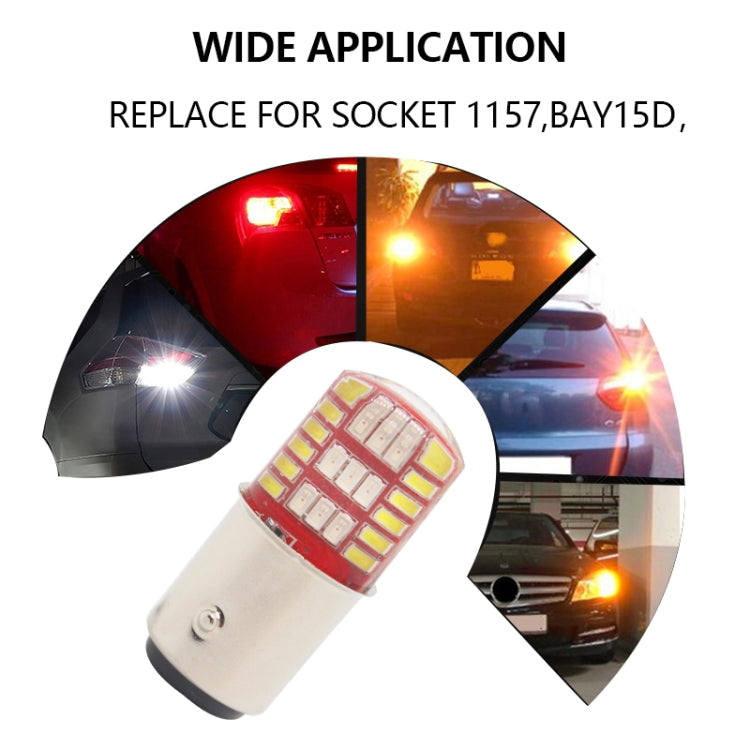 2 PCS 1157 DC12V / 1.1W Motorcycle / Car LED Double Color Flashing Light Turn Signal / Brake Lamp with 42LEDs SMD-3014 Lamp Beads