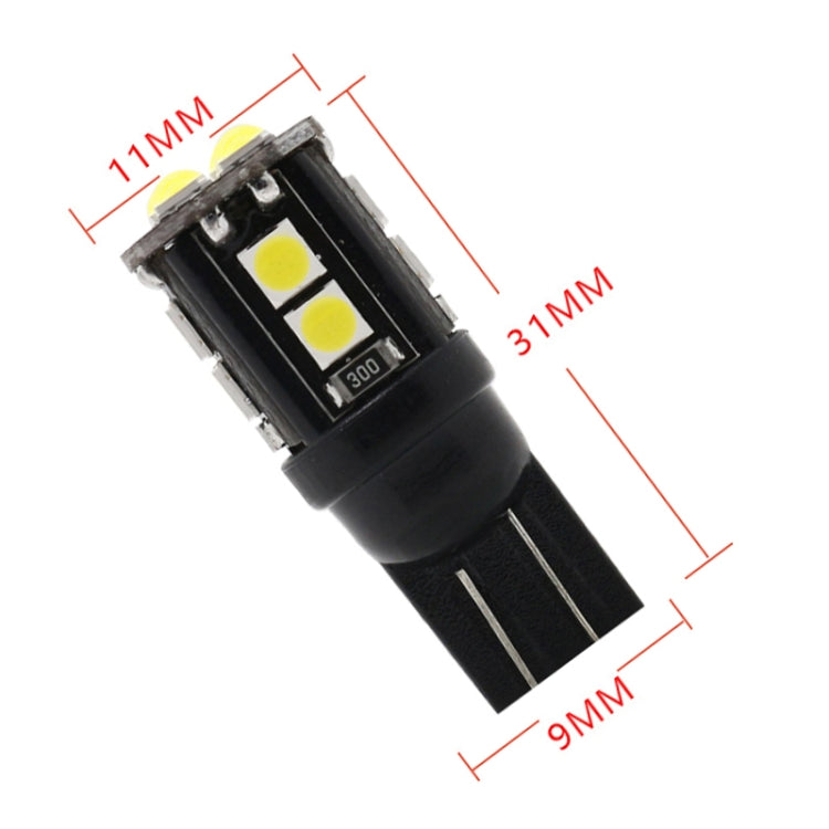 10 PCS T10/168/194 DC12V / 1W / 6000K / 60LM Car Decoding Clearance Lights with 12LEDs SMD-3030 Lamp Beads