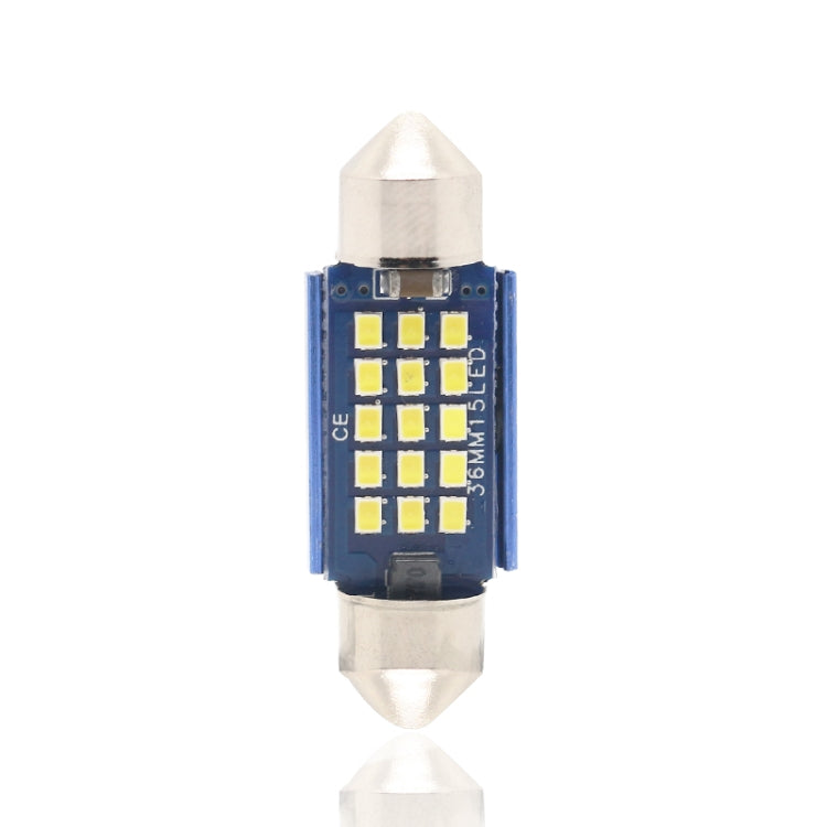 2pcs 36mm DC12-24V / 1W / 6000K / 60LM 15LEDs SMD Car Reading Lamp Dome Light