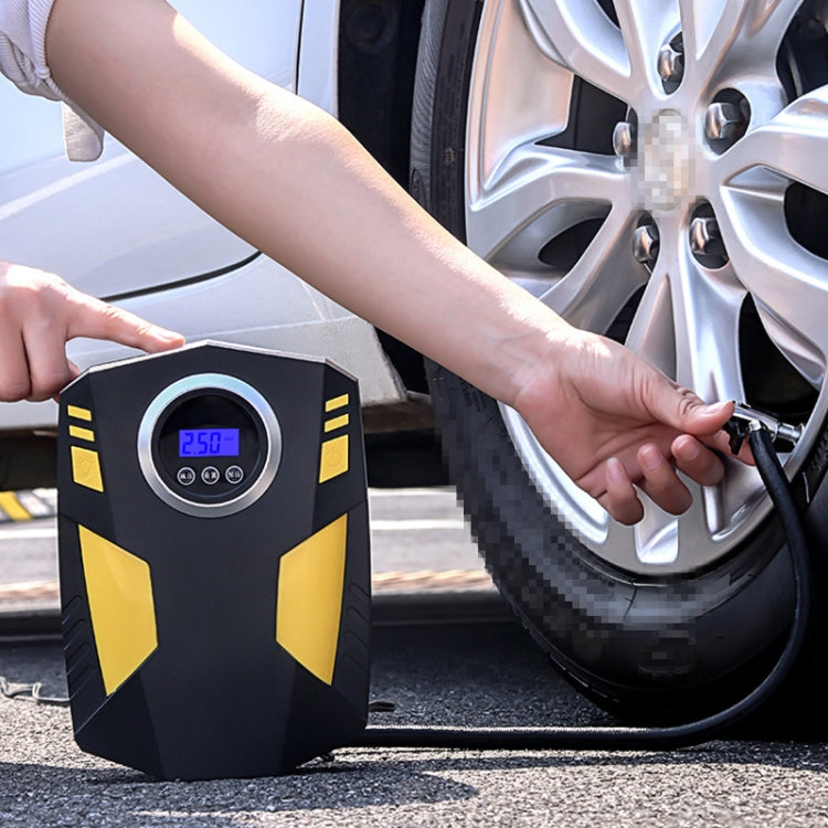Car 12V Portable Inflatable Cylinder Pedal Digital Display Air Pump with Light