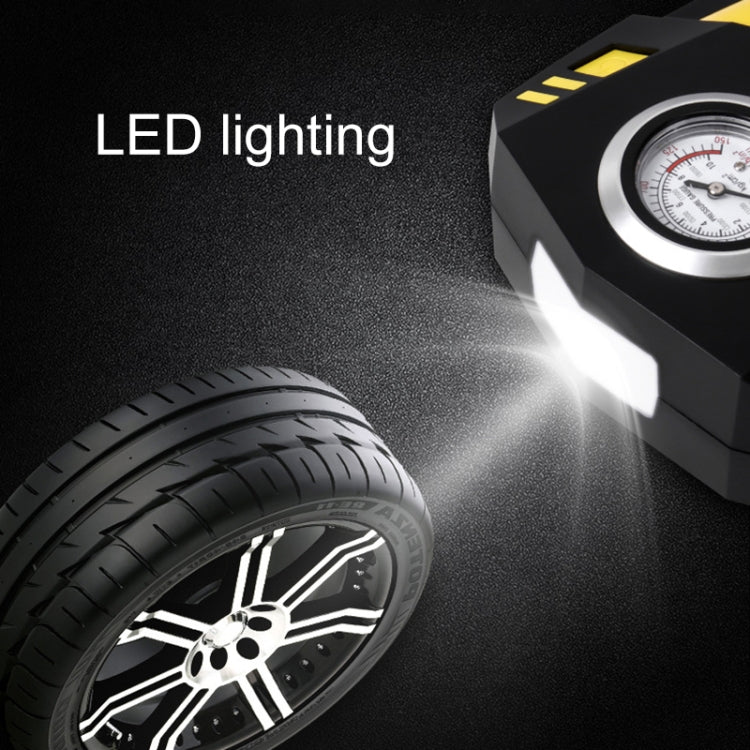 Car 12V Portable Inflatable Cylinder Pedal Pointer Air Pump with Light & Tool Box