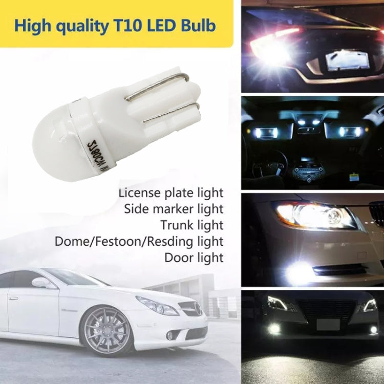 20 PCS T10 DC12V / 0.25W / 6500K / 20LM Car Round Head Plug-in Bubble Reading Light with 1LEDs SMD-3030 Lamps
