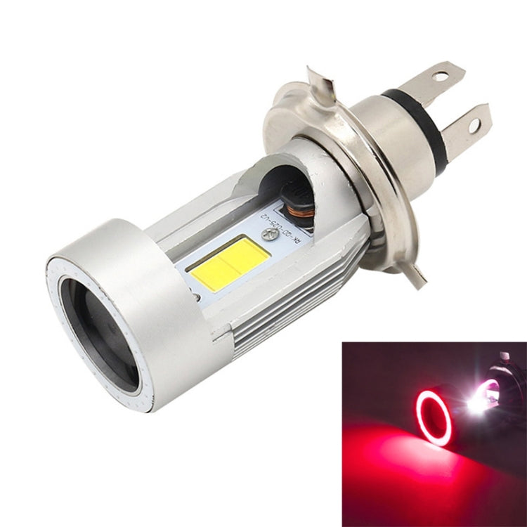 H4 DC12-80V / 20W / 6000K / 2000LM Motorcycle Headlight with Angel Eyes