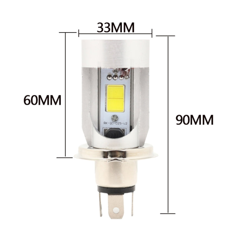 H4 DC12-80V / 20W / 6000K / 2000LM Motorcycle Headlight with Angel Eyes