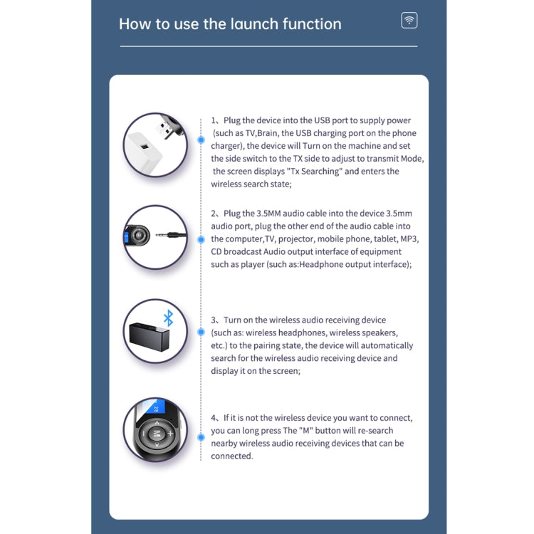 T-13 Bluetooth 5.0 LCD Digital Display Bluetooth Adapter Receiver Transmitter