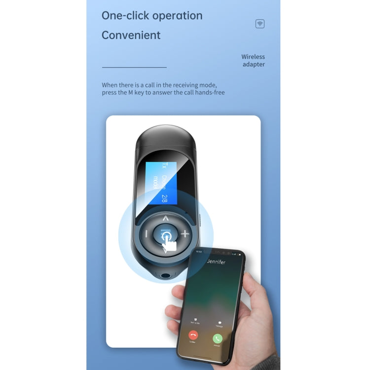 T-13 Bluetooth 5.0 LCD Digital Display Bluetooth Adapter Receiver Transmitter