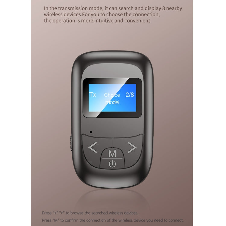 T-14 Bluetooth 5.0 2 In 1 LCD Digital Display Bluetooth Adapter Receiver Transmitter