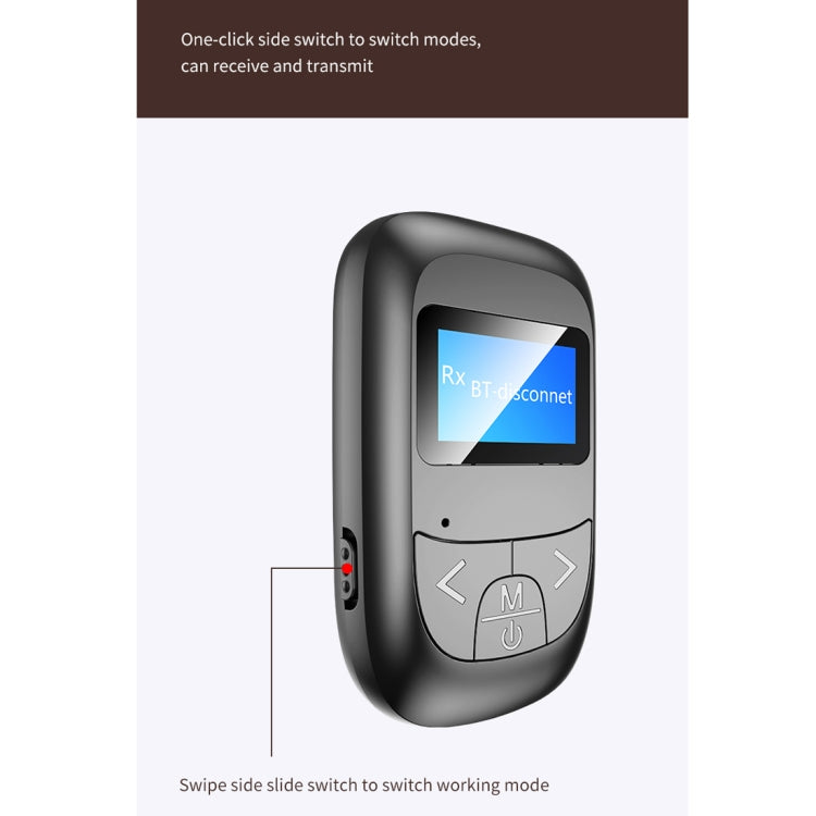 T-14 Bluetooth 5.0 2 In 1 LCD Digital Display Bluetooth Adapter Receiver Transmitter