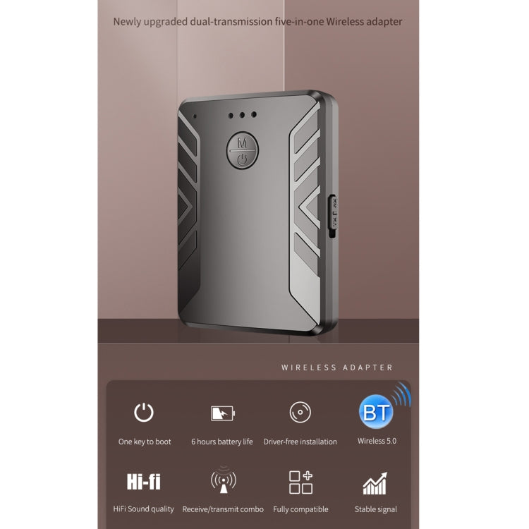 T-19 Bluetooth 5.0 2 In 1 Bluetooth Audio Adapter Receiver Transmitter