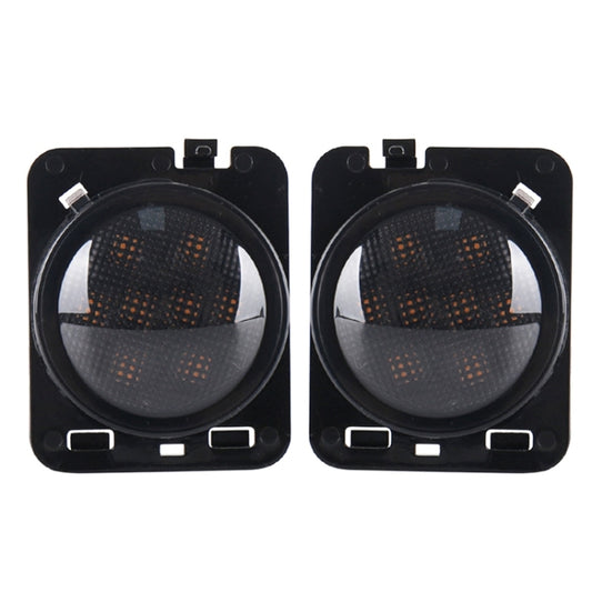 2 PCS 8W DC 12V Car SUV Refit LED Wheel Eyebrow Turn Signal for Jeep Wrangler JK 07-17, Specification: Butt Assembly with Aperture