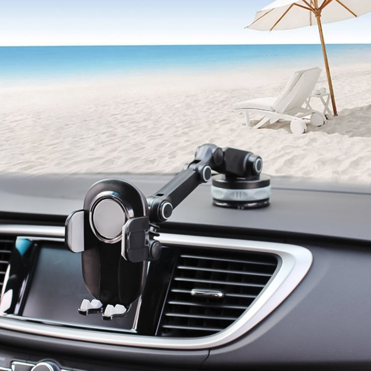 ZP-X0466 Car 360 Degree Rotating Telescopic Folding Round Suction Cup Mobile Phone Holder