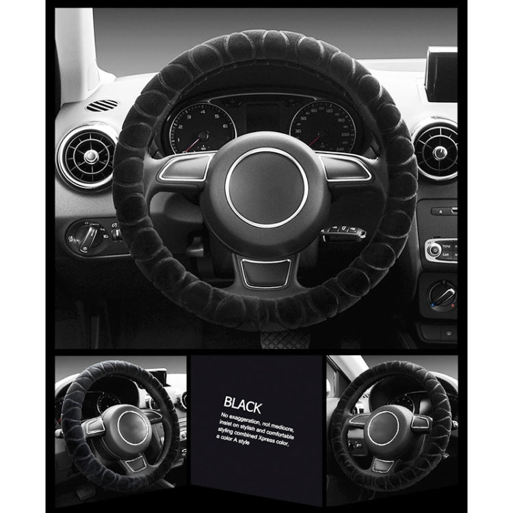 Car Universal Short Plush Warm Anti-skid Steering Wheel Cover, Adaptation Steering Wheel Diameter: 38cm