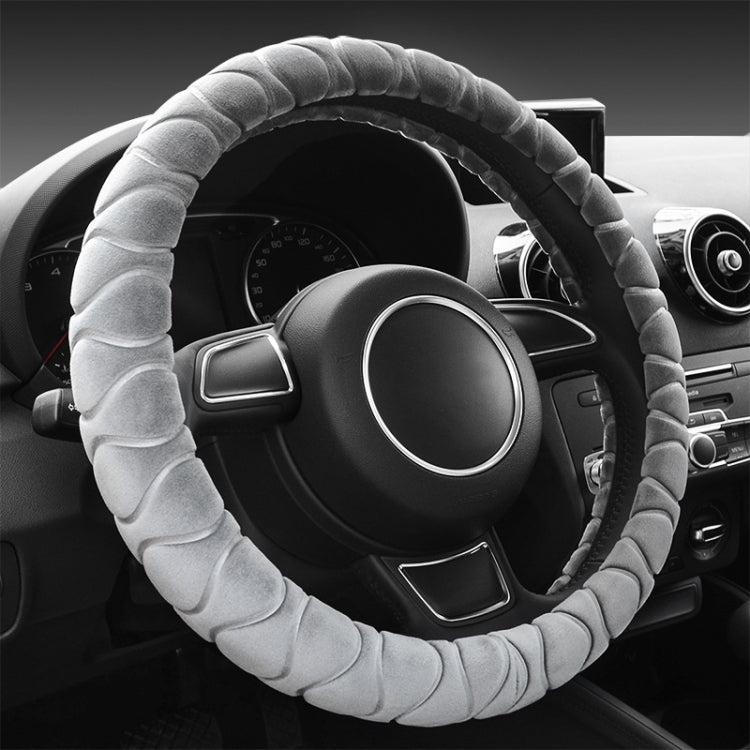 Car Universal Short Plush Warm Anti-skid Steering Wheel Cover, Adaptation Steering Wheel Diameter: 38cm