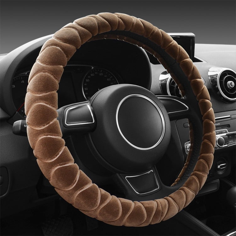 Car Universal Short Plush Warm Anti-skid Steering Wheel Cover, Adaptation Steering Wheel Diameter: 38cm